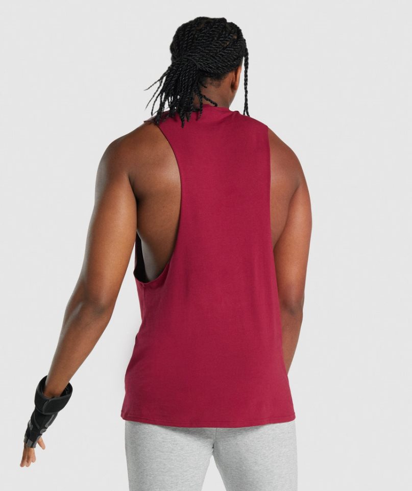 Men's Gymshark Critical 2.0 Drop Arm Tanks Fuchsia | CA 608ADN